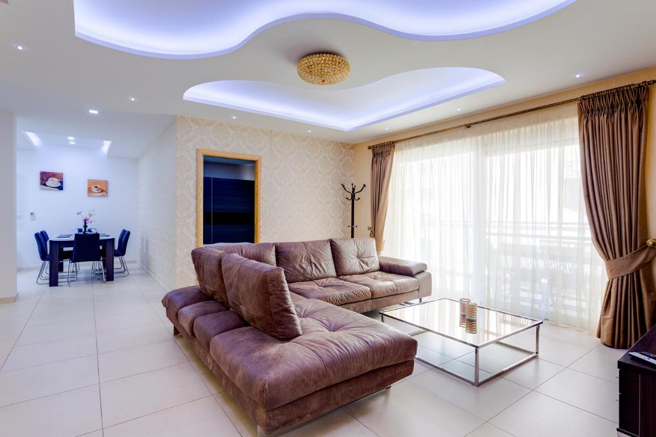 Luxury Apt W/ Side Seaviews And Pool, Top Location 斯利马 外观 照片