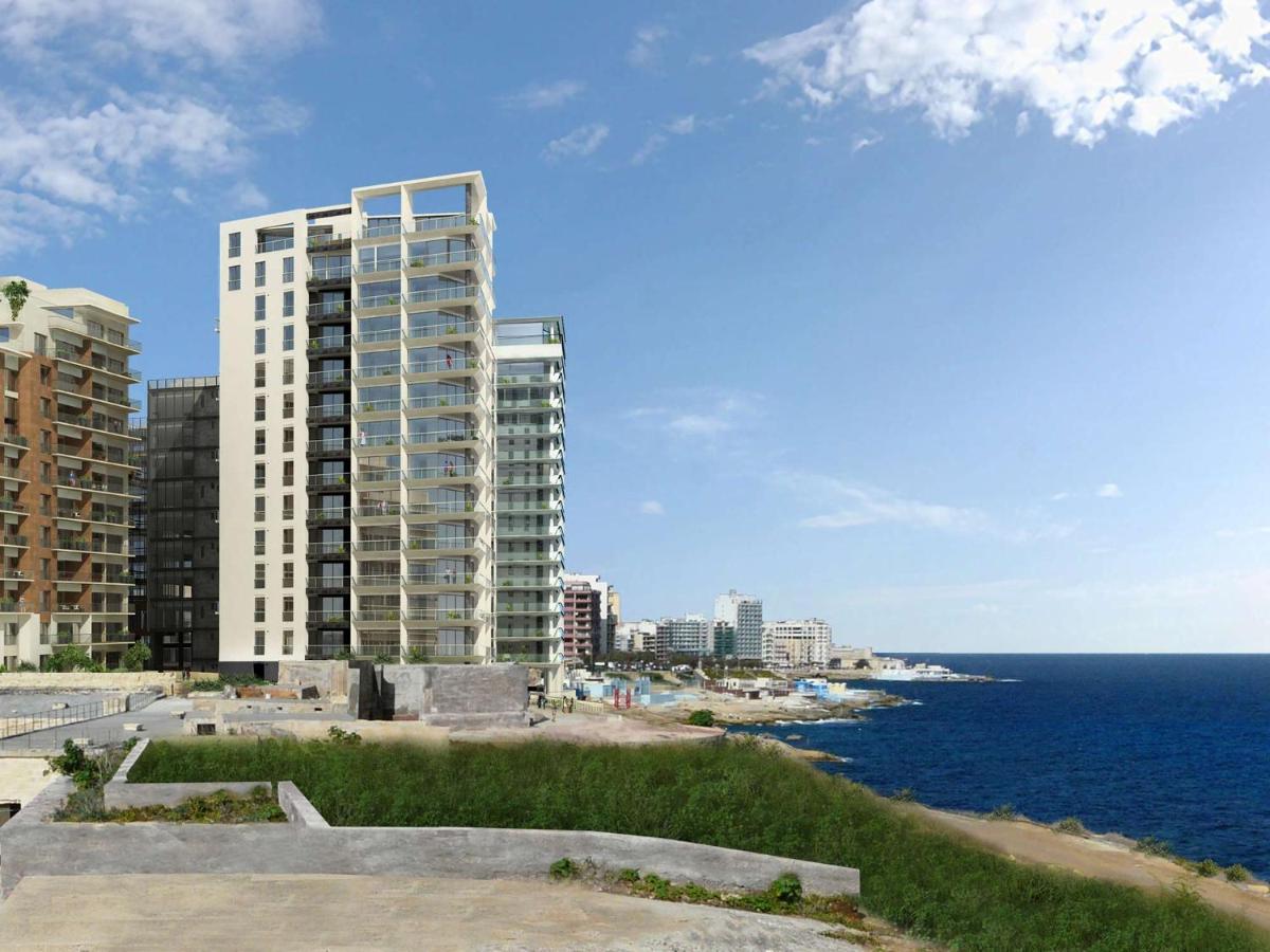 Luxury Apt W/ Side Seaviews And Pool, Top Location 斯利马 外观 照片
